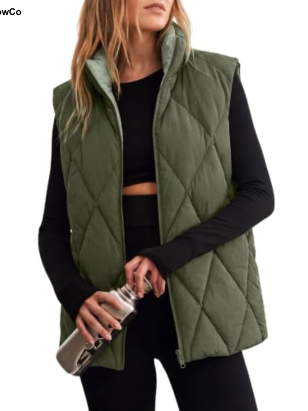 Cropped Puffer Vest Lightweight Sleeveless Quilted Jacket